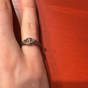 Elegant Silver Heart Knot Ring